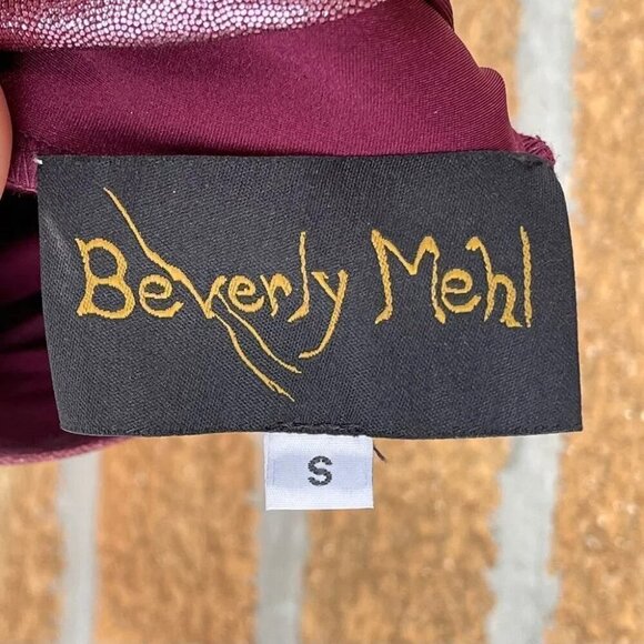 Beverly Mehl Metallic Liquid Mock Neck Turtleneck Long Sleeve small - Picture 5 of 6